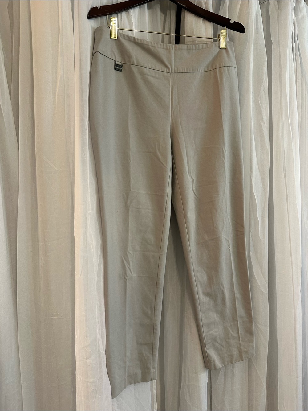 Lizette Women's Stretch Slim Ankle Pants - Light Gray with Tunny control